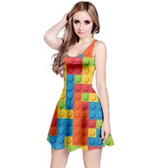 Lego Bricks Pattern Reversible Sleeveless Dress by Sapixe