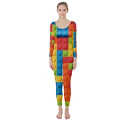 Lego Bricks Pattern Long Sleeve Catsuit by Sapixe