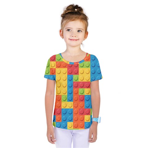 Lego Bricks Pattern Kids  One Piece Tee by Sapixe