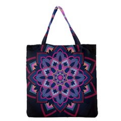 Mandala Circular Pattern Grocery Tote Bag by Sapixe