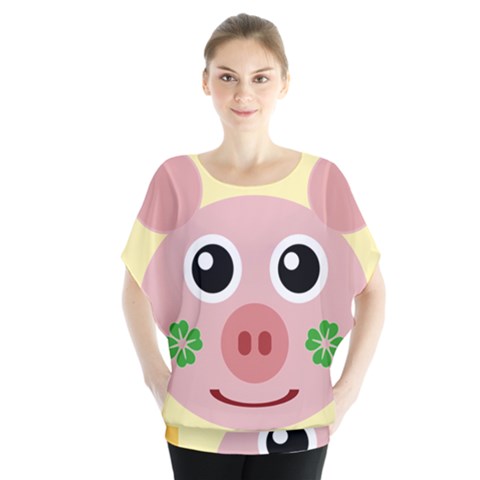 Luck Lucky Pig Pig Lucky Charm Blouse by Sapixe