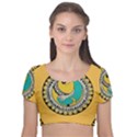 Madhubani Fish Indian Ethnic Pattern Velvet Short Sleeve Crop Top  View1