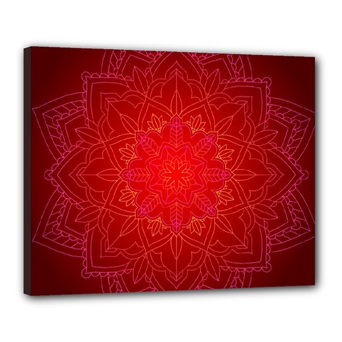 Mandala Ornament Floral Pattern Canvas 20  X 16  by Sapixe