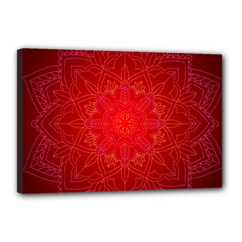 Mandala Ornament Floral Pattern Canvas 18  X 12  by Sapixe