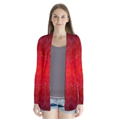 Mandala Ornament Floral Pattern Drape Collar Cardigan by Sapixe