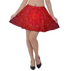 Mandala Ornament Floral Pattern Velvet Skater Skirt by Sapixe