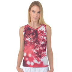 Maple Leaves Red Autumn Fall Women s Basketball Tank Top by Sapixe