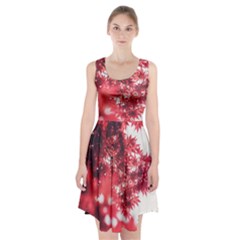 Maple Leaves Red Autumn Fall Racerback Midi Dress by Sapixe