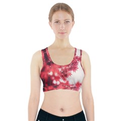 Maple Leaves Red Autumn Fall Sports Bra With Pocket by Sapixe