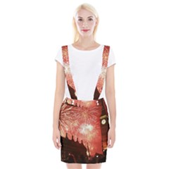 London Celebration New Years Eve Big Ben Clock Fireworks Braces Suspender Skirt