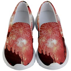 London Celebration New Years Eve Big Ben Clock Fireworks Kid s Lightweight Slip Ons by Sapixe