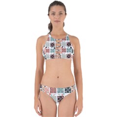 Mint Black Coral Heart Paisley Perfectly Cut Out Bikini Set by Sapixe