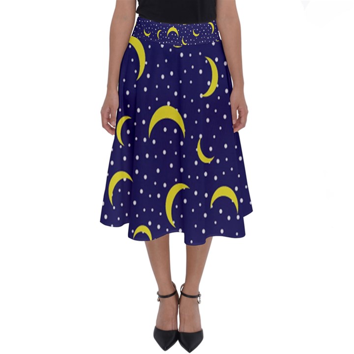 Moon Pattern Perfect Length Midi Skirt