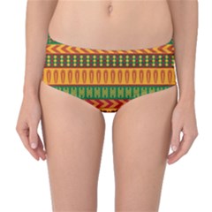 Mexican Pattern Mid-waist Bikini Bottoms by Sapixe