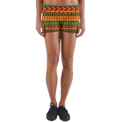 Mexican Pattern Yoga Shorts by Sapixe