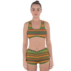 Mexican Pattern Racerback Boyleg Bikini Set by Sapixe