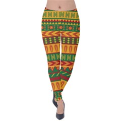 Mexican Pattern Velvet Leggings by Sapixe