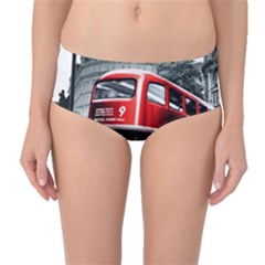 London Bus Mid-waist Bikini Bottoms by Sapixe