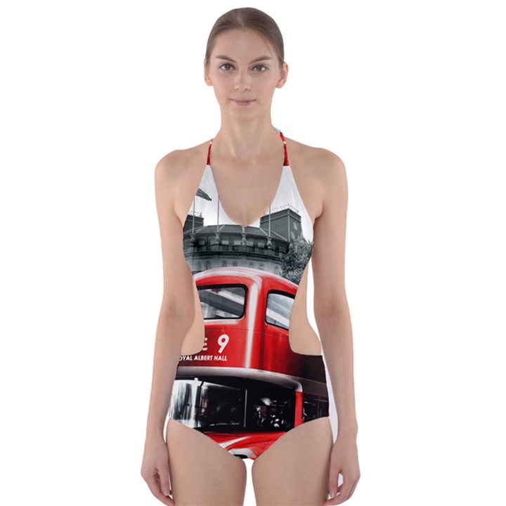 London Bus Cut-Out One Piece Swimsuit