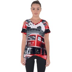 London Bus Cut Out Side Drop Tee by Sapixe