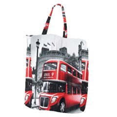 London Bus Giant Grocery Zipper Tote by Sapixe