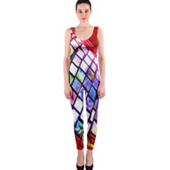 Multicolor Wall Mosaic One Piece Catsuit by Sapixe