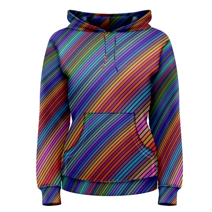 Multicolored Stripe Curve Striped Women s Pullover Hoodie