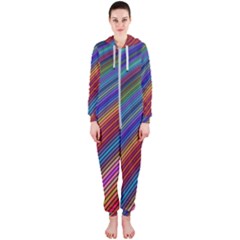 Multicolored Stripe Curve Striped Hooded Jumpsuit (ladies)  by Sapixe