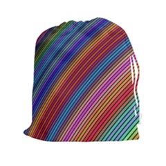 Multicolored Stripe Curve Striped Drawstring Pouches (xxl) by Sapixe