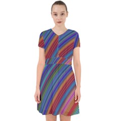 Multicolored Stripe Curve Striped Adorable In Chiffon Dress