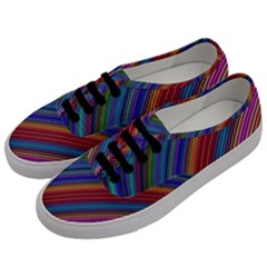 Multicolored Stripe Curve Striped Men s Classic Low Top Sneakers by Sapixe