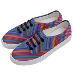 Multicolored Stripe Curve Striped Women s Classic Low Top Sneakers by Sapixe