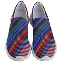 Multicolored Stripe Curve Striped Women s Lightweight Slip Ons by Sapixe