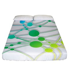 Network Connection Structure Knot Fitted Sheet (california King Size) by Sapixe