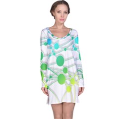 Network Connection Structure Knot Long Sleeve Nightdress by Sapixe