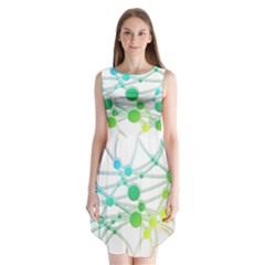 Network Connection Structure Knot Sleeveless Chiffon Dress   by Sapixe