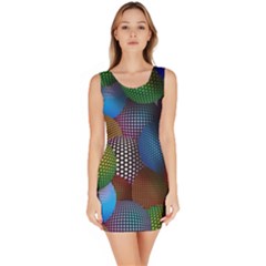 Multicolored Patterned Spheres 3d Bodycon Dress by Sapixe