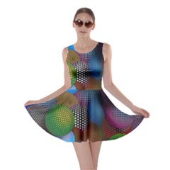 Multicolored Patterned Spheres 3d Skater Dress by Sapixe