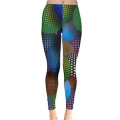 Multicolored Patterned Spheres 3d Leggings  by Sapixe