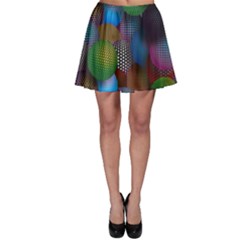 Multicolored Patterned Spheres 3d Skater Skirt by Sapixe