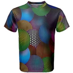 Multicolored Patterned Spheres 3d Men s Cotton Tee by Sapixe