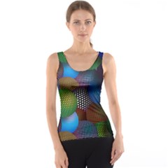 Multicolored Patterned Spheres 3d Tank Top by Sapixe