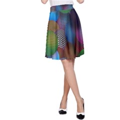 Multicolored Patterned Spheres 3d A-line Skirt by Sapixe