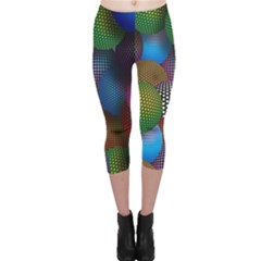 Multicolored Patterned Spheres 3d Capri Leggings  by Sapixe