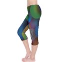 Multicolored Patterned Spheres 3d Capri Leggings  View3