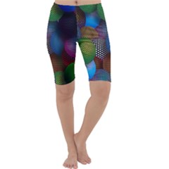 Multicolored Patterned Spheres 3d Cropped Leggings  by Sapixe