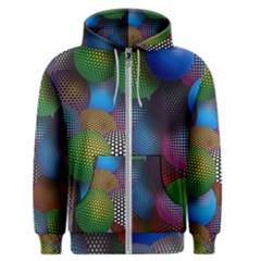 Multicolored Patterned Spheres 3d Men s Zipper Hoodie by Sapixe