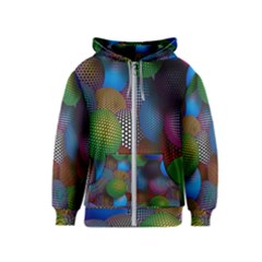 Multicolored Patterned Spheres 3d Kids  Zipper Hoodie by Sapixe