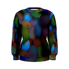 Multicolored Patterned Spheres 3d Women s Sweatshirt by Sapixe