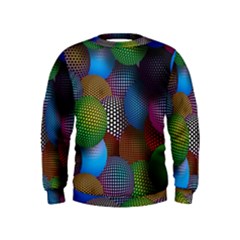 Multicolored Patterned Spheres 3d Kids  Sweatshirt by Sapixe